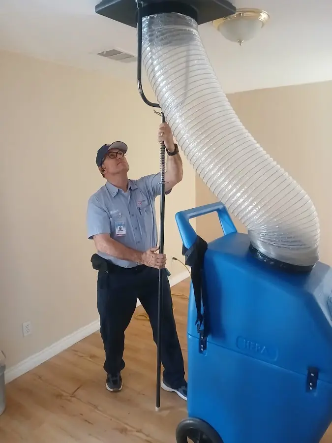 Mini Split Installation technician using HEPA equipment in Janesville